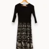 Hot Derhy Robe longue e et blanche - Taille M/38 Noir