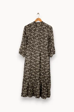 Shop ba&sh Robe longue e et blanche - Taille S/36 Noir