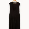 Sale Caroll Robe longue e plissée - Taille S/36 Noir
