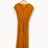 New Des petits hauts Robe longue rayée - Taille S/36 Orange