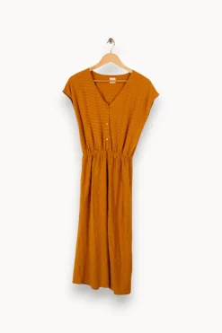 New Des petits hauts Robe longue rayée - Taille S/36 Orange