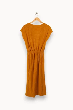 New Des petits hauts Robe longue rayée - Taille S/36 Orange