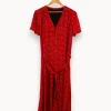 Best IKKS Robe longue à motifs - Taille XL/42 Rouge