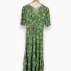 Best ba&sh Robe longue e à motifs - Taille XS/34 Vert