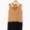 Outlet Maje Robe marron et bleue - Taille M/38 Beige