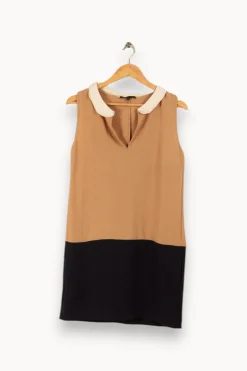 Outlet Maje Robe marron et bleue - Taille M/38 Beige