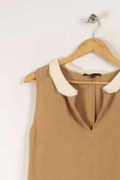 Outlet Maje Robe marron et bleue - Taille M/38 Beige