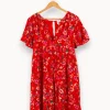 New Petite Mendigote Robe multicolore - Taille S/36 Rouge