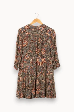 Discount ba&sh Robe multicolore - Taille S/36 Bleu