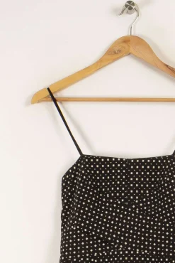 Fashion Caroll Robe e à carreaux blancs - Taille S/36 Noir