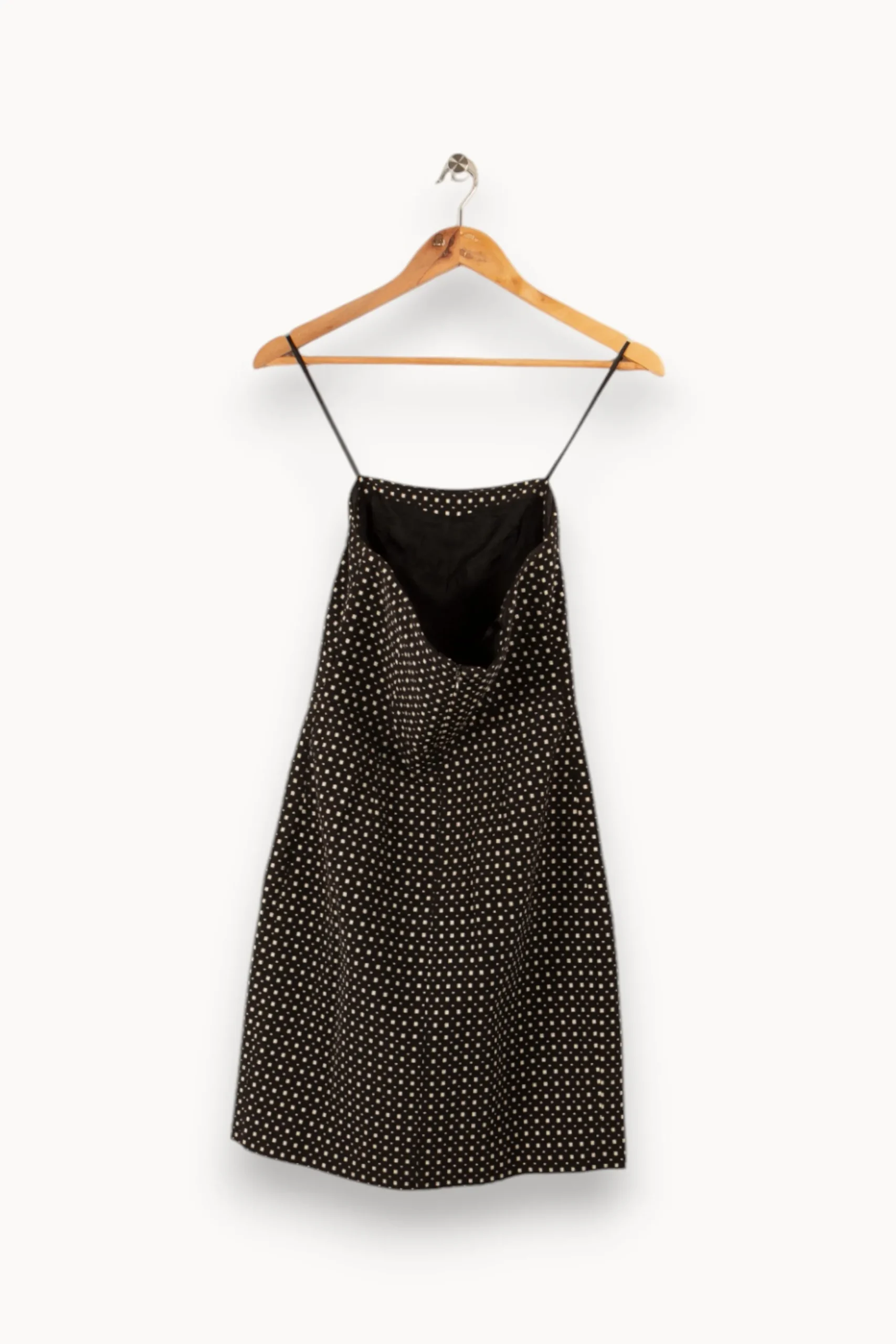 Fashion Caroll Robe e à carreaux blancs - Taille S/36 Noir