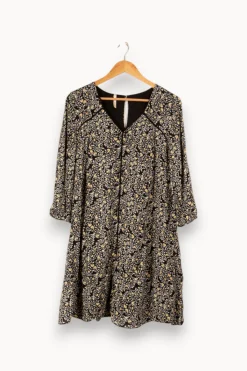 Hot I.Code Robe e à motifs - Taille XL/42 Noir