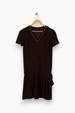 Fashion IKKS Robe e à motifs - Taille S/36 Noir