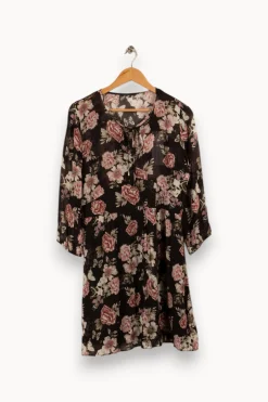 Cheap IKKS Robe e à motifs fleuris - Taille L/40 Noir