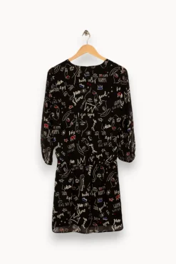 New IKKS Robe e avec motifs - Taille M/38 Noir