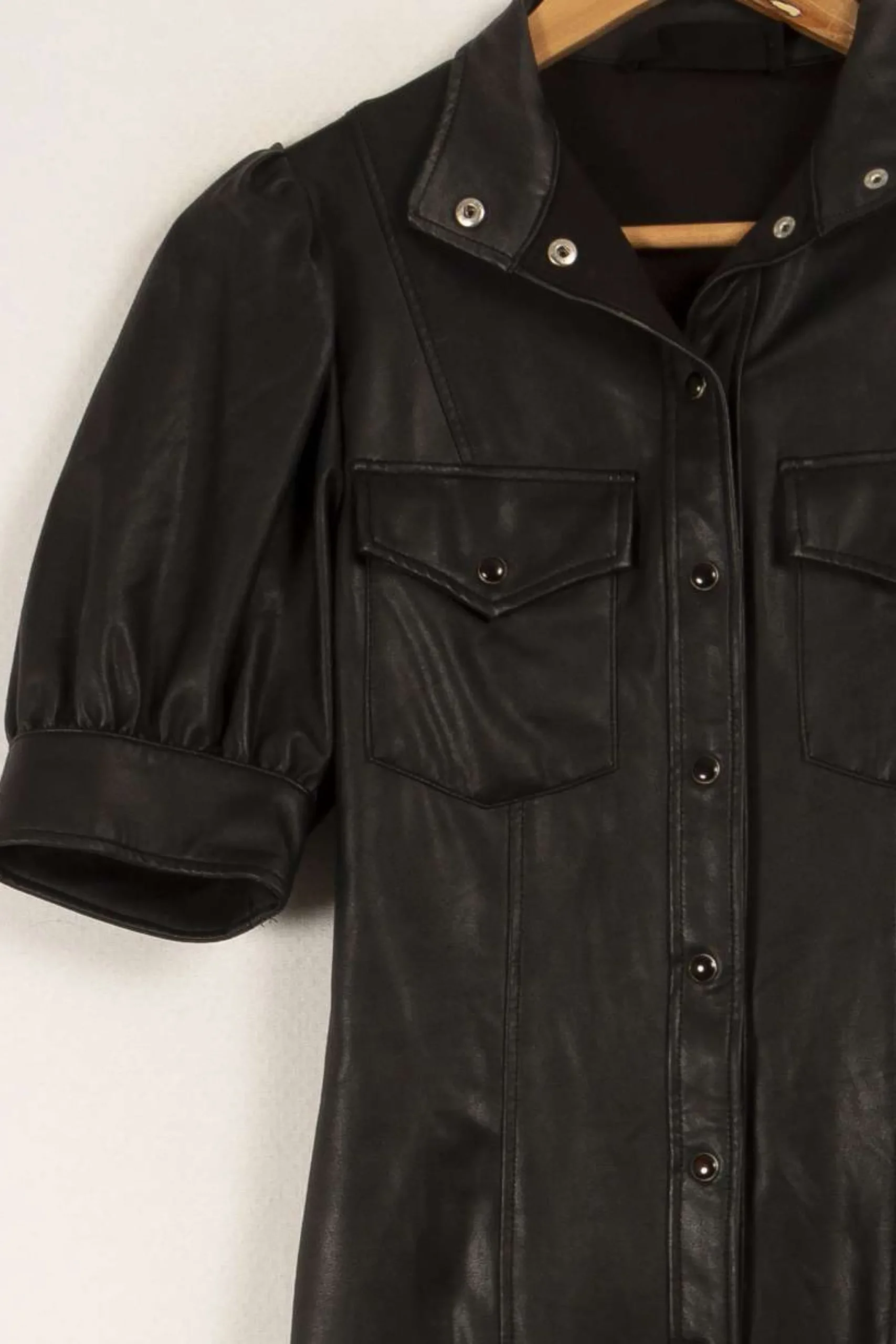 Hot The Kooples Robe e effet cuir - Taille XS/34 Noir