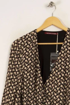 Outlet Comptoir des Cotonniers Robe e et beige à motifs - Taille XS/34 Noir