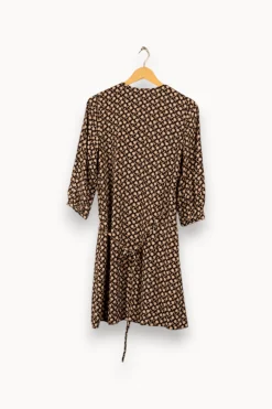 Outlet Comptoir des Cotonniers Robe e et beige à motifs - Taille XS/34 Noir