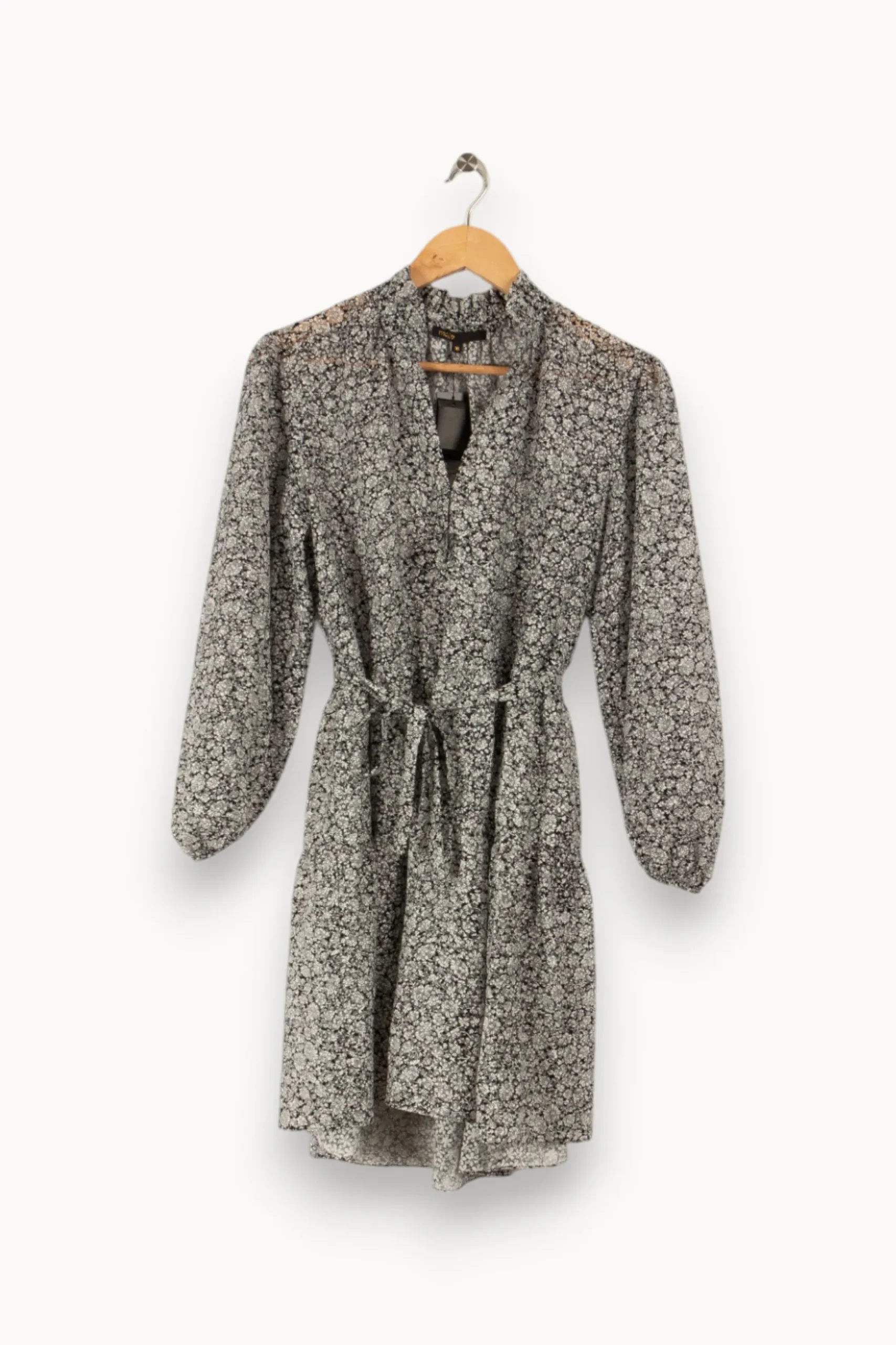 Cheap Maje Robe noire et blanche - Taille S/36 Gris
