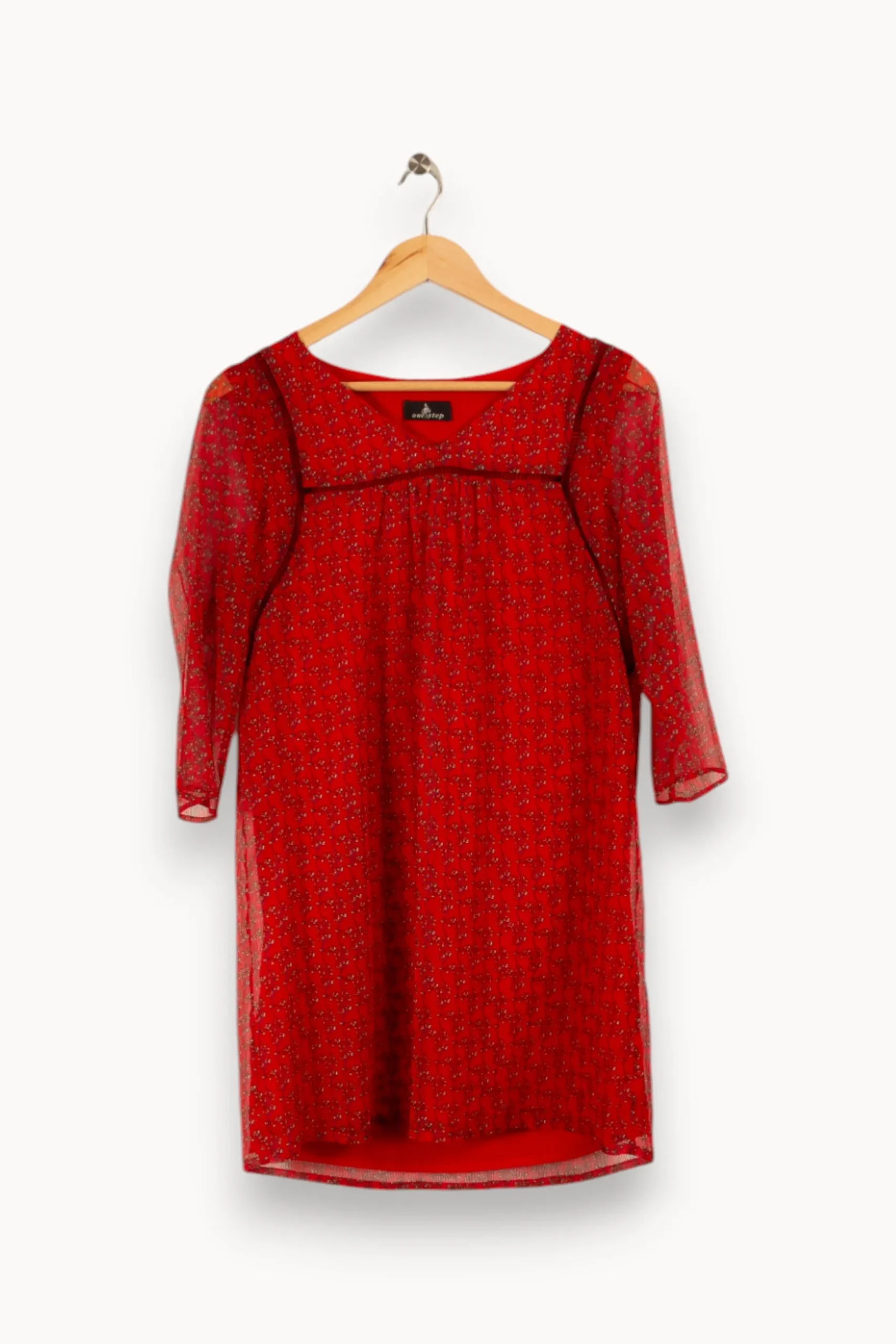 New One Step Robe à motifs - Taille S/36 Rouge