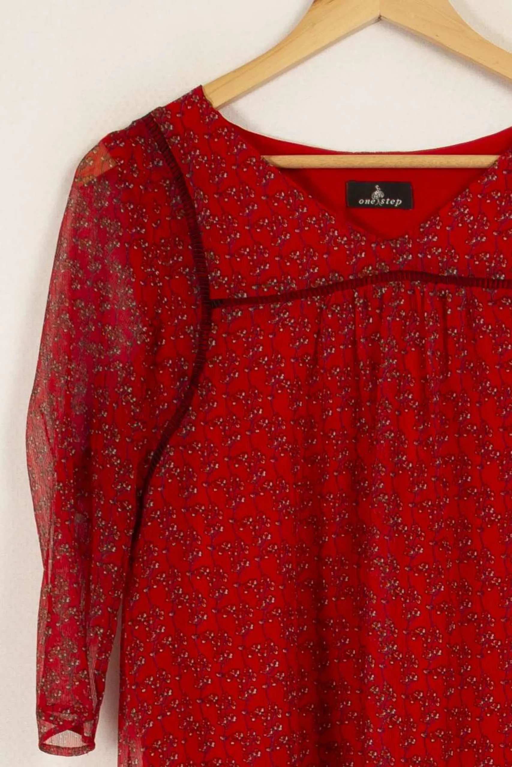 New One Step Robe à motifs - Taille S/36 Rouge