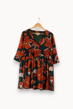 Fashion Grace & Mila Robe e à motifs - Taille S/36 Vert