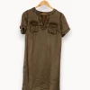Best Sale IKKS Robe e/marron - Taille XS/34 Vert