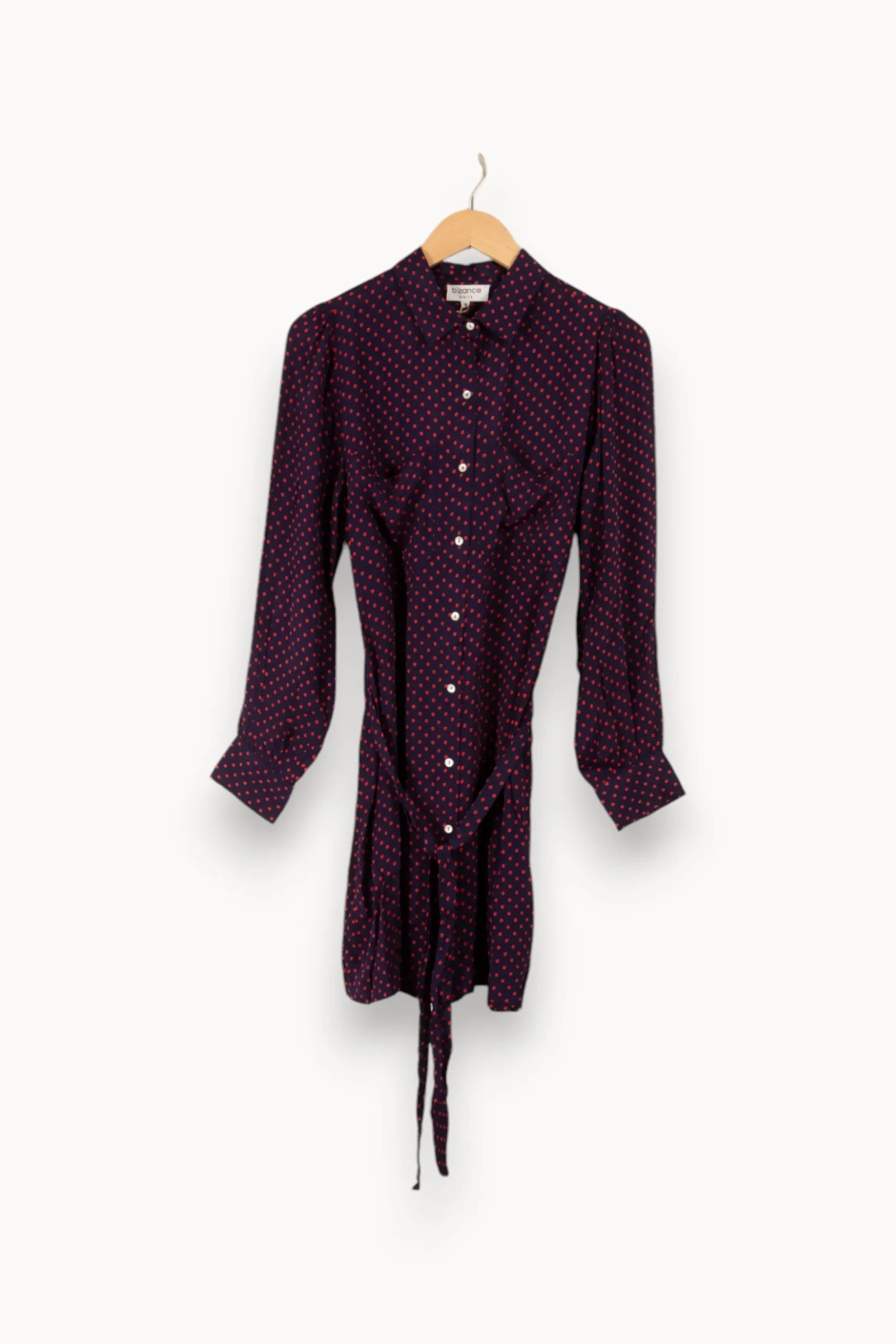 Outlet Bizance Robe-chemise e à pois - Taille S/36 Bleu