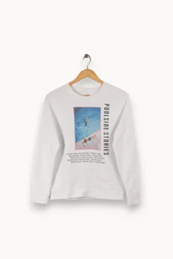 New Maje Sweat avec photo - Taille S/36 Blanc
