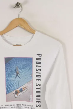 New Maje Sweat avec photo - Taille S/36 Blanc