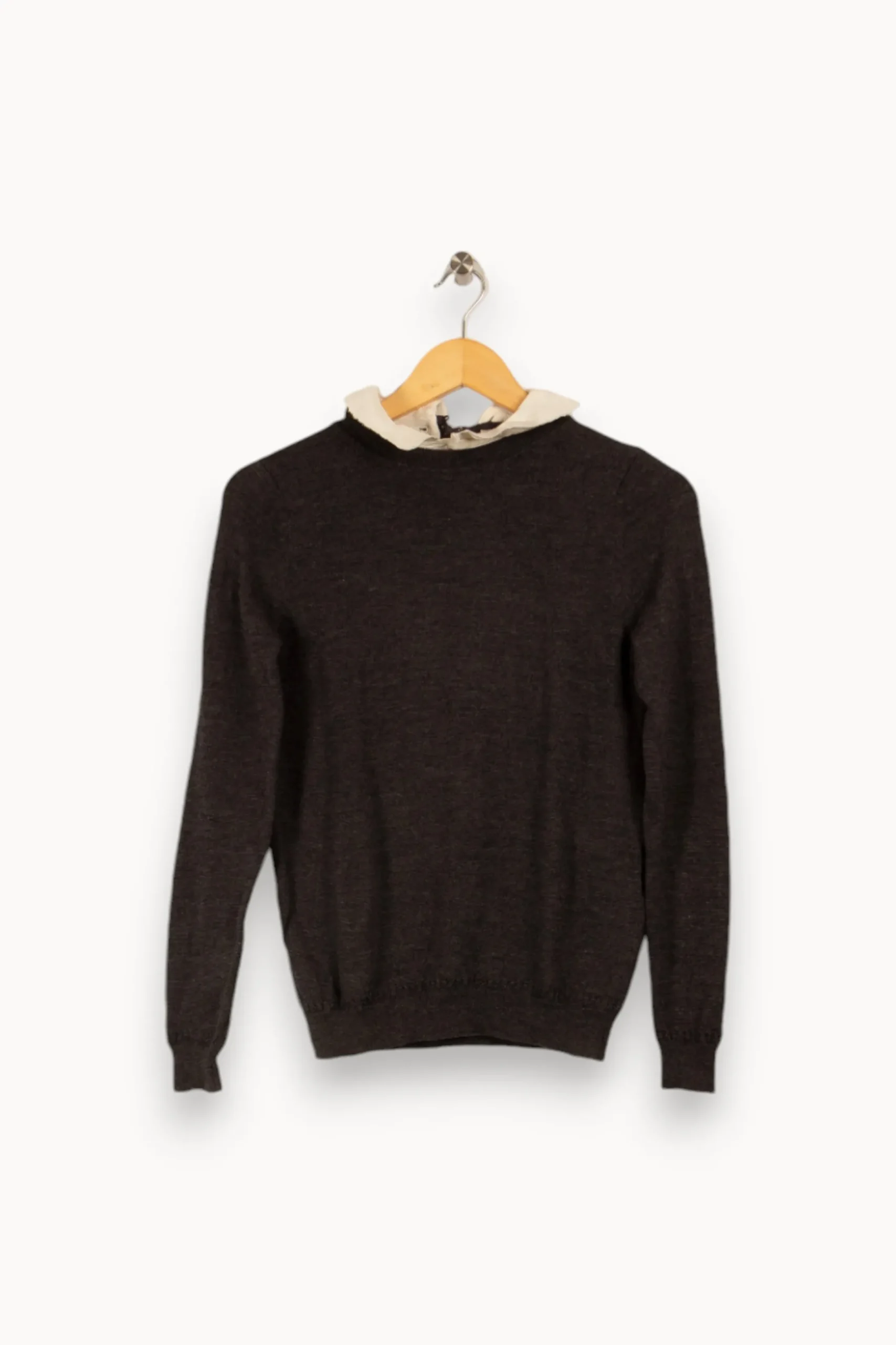 Store Sézane Sweat avec col blanc - Taille XS/34 Gris