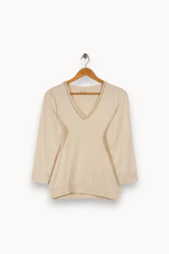 Best Maison 123 Sweat léger beige - Taille M/38 Blanc