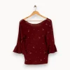 Online Grace & Mila Sweat léger à motifs - Taille M/38 Bordeaux