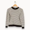 Cheap Maison 123 Sweat marinière et noir - Taille S/36 Blanc