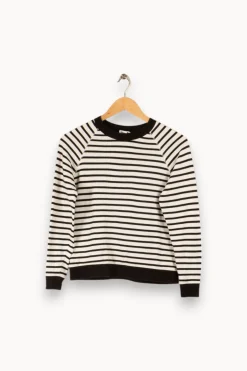 Cheap Maison 123 Sweat marinière et noir - Taille S/36 Blanc