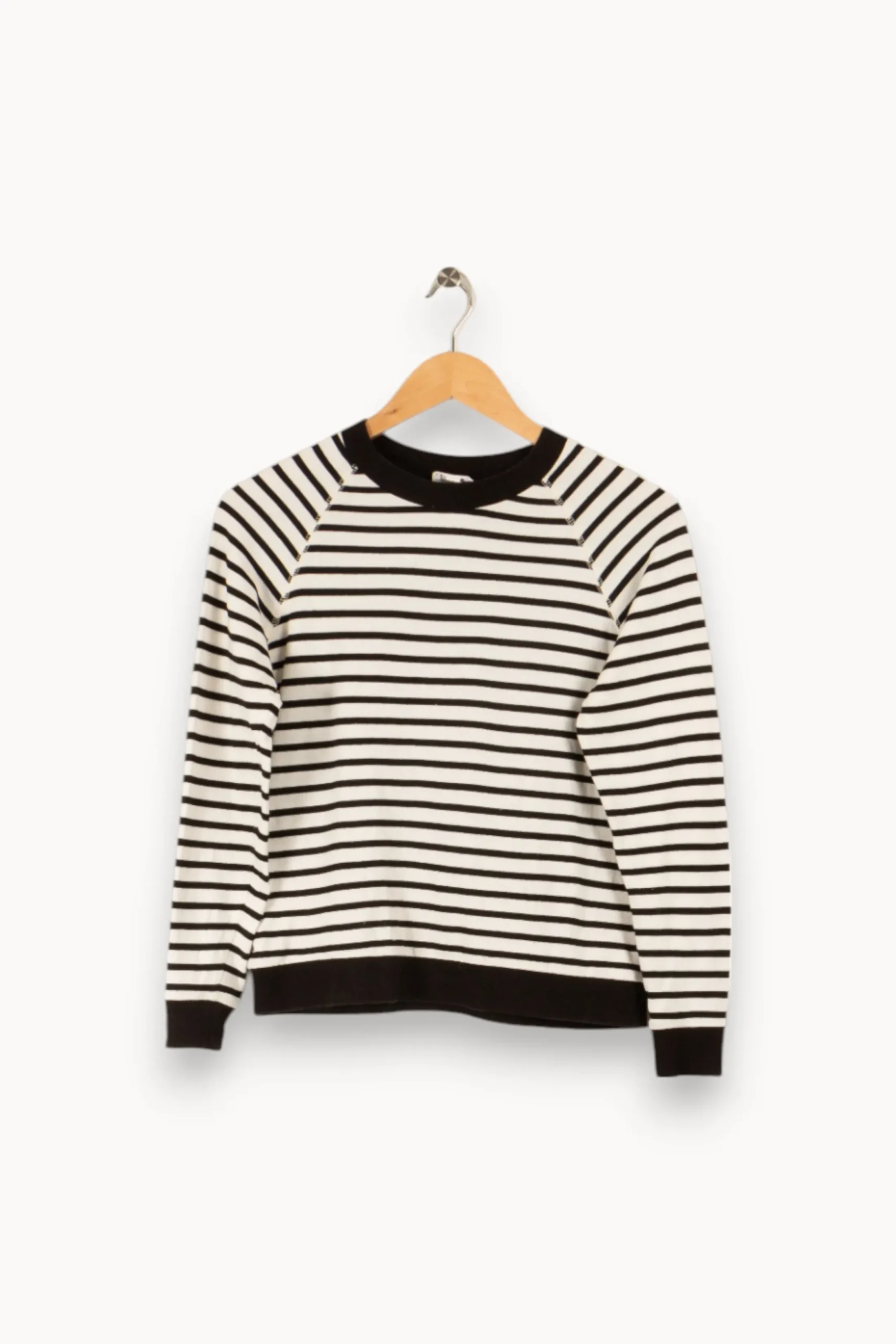 Cheap Maison 123 Sweat marinière et noir - Taille S/36 Blanc