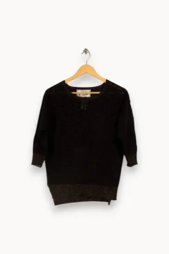 Store Suncoo Sweat semi-transparent à motif léopard - Taille S/36 Noir