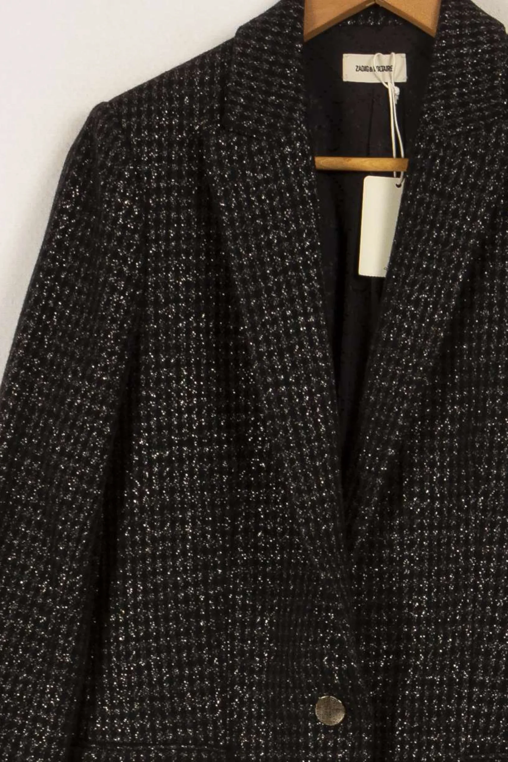 New Zadig&Voltaire Veste à carreaux foncé brillante - Taille S/36 Gris