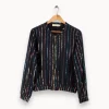 Sale La Petite Etoile Veste e rayée - Taille L/40 Bleu