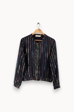 Sale La Petite Etoile Veste e rayée - Taille L/40 Bleu