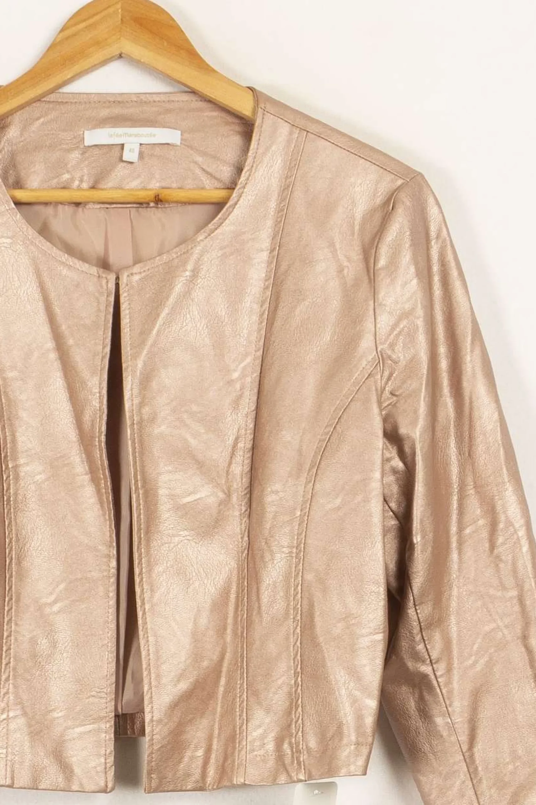 New La Fée Maraboutée Veste courte façon cuir - L/40 Rose