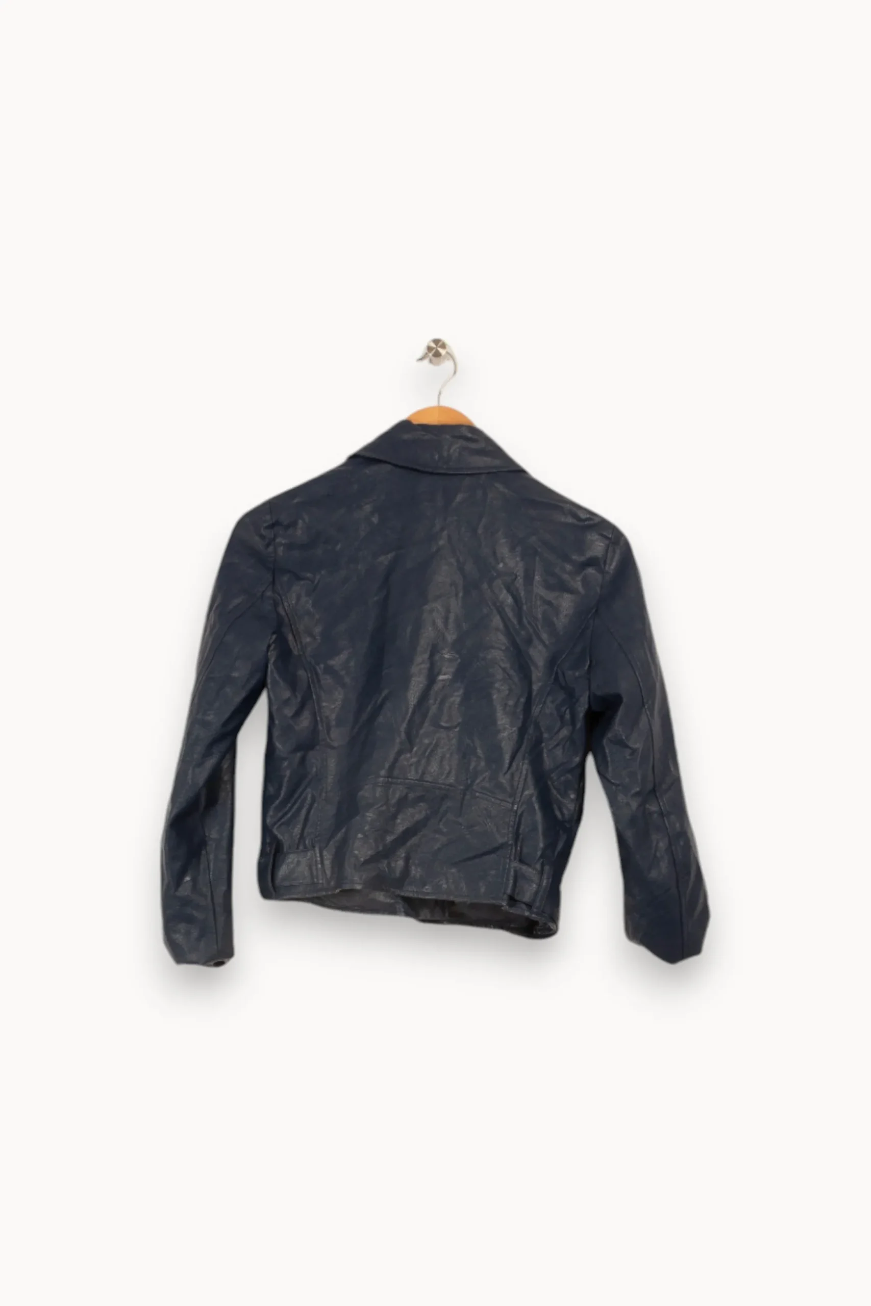 Online La Fée Maraboutée Veste en cuir foncé - Taille M/38 Bleu