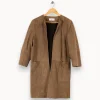 Online ZAPA Veste en cuir marron - Taille S/36 Vert