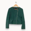 Best IKKS Veste en cuir - Taille M/38 Vert