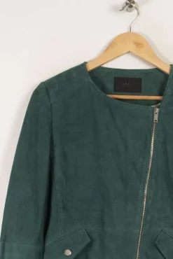 Best IKKS Veste en cuir - Taille M/38 Vert