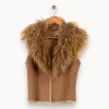 Clearance IKKS Veste en fourrure - Taille S/36 Beige