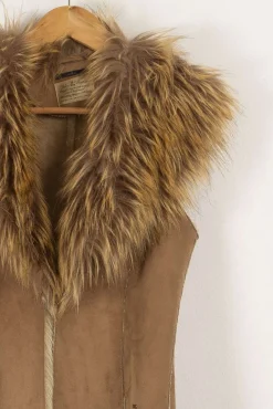 Clearance IKKS Veste en fourrure - Taille S/36 Beige