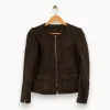 Fashion Maje Veste en tweed e - Taille S/36 Vert