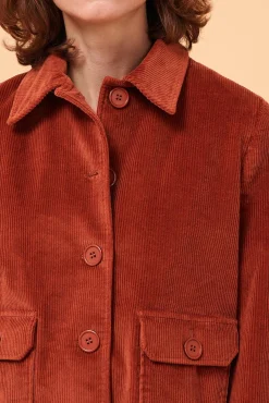Best La Fée Maraboutée Veste en velours côtelé style worker - 44 Marron