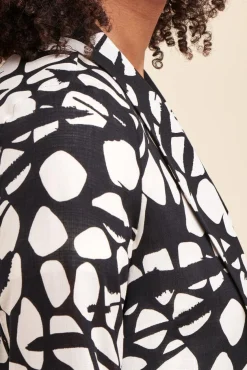 Best La Fée Maraboutée Veste fluide imprimée en viscose flammée - 44 Noir